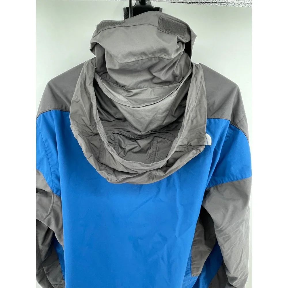 The North Face Mens XL Blue Grey HyVent Windbreaker Jacket Full Zip Hooded AXD8